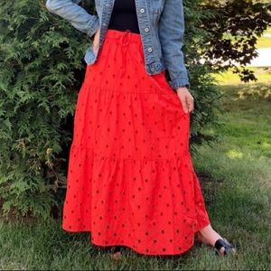 🍂|NWT| A New Day Tiered Eyelet A-line Midi skirt